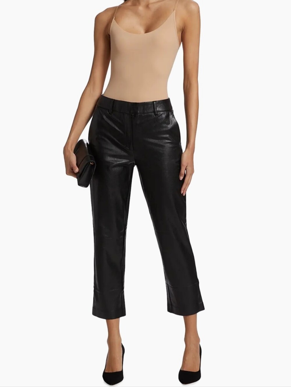 Commando Black Cropped Faux Leather Pants